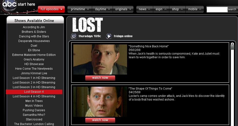 Lost, ABC.com