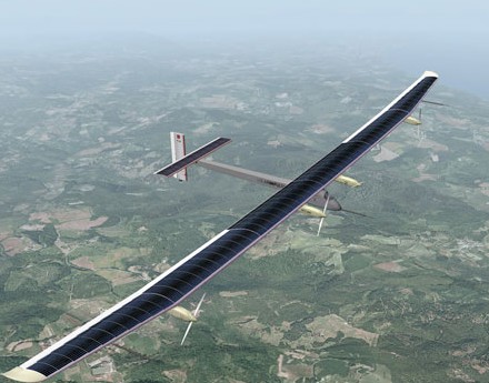 Schiţă 3D a avionului Solar Impulse Schiţă 3D a avionului Solar Impulse
